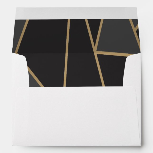 Elegant Black and Gold Evelope Envelope (Back (Bottom))