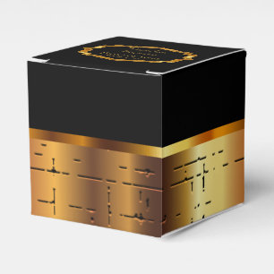 Elegant Black and Gold Favour Box