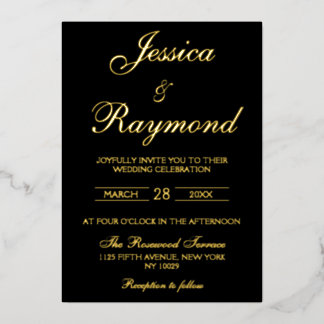 Elegant Black and Gold Foil Wedding
