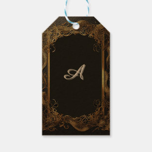 Elegant Black and Gold Frame Gift Tags