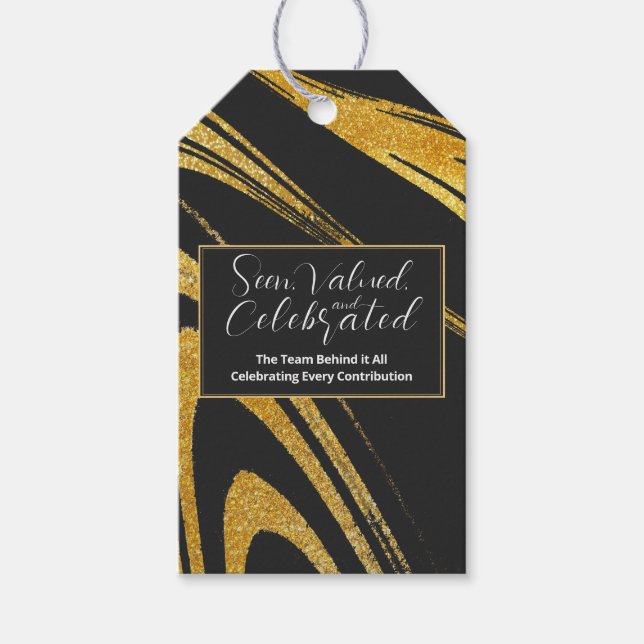 Elegant Black and Gold Gift Tags (Front)