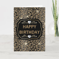 Elegant Black and Gold Glitter Leopard Spots