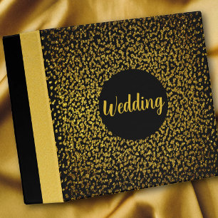 Elegant black and gold glitter wedding Binder