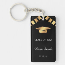 Elegant Black and Gold Graduation Souvenir