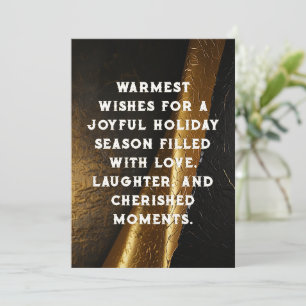 Elegant Black and Gold Happy Holidays Holiday Card
