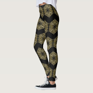 Hexagon Printed Leggings Women Yoga Tights