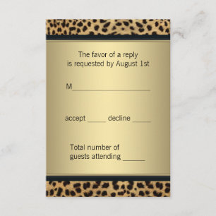 Elegant Black and Gold Leopard RSVP