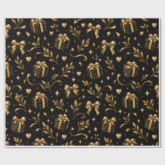 Elegant Black and Gold Luxury Gift Wrapping Paper