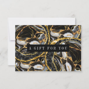 Elegant Black And Gold Marble Gift Certificate