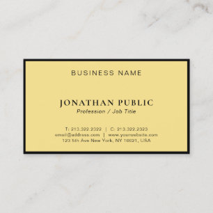 Elegant Black And Gold Modern Minimalist Template Business Card