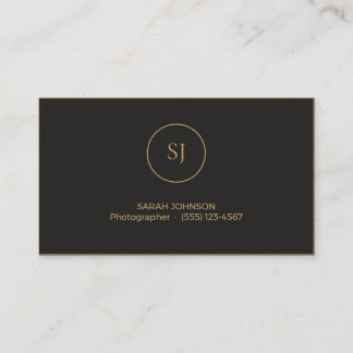 Elegant Black and Gold Monogram Business Card