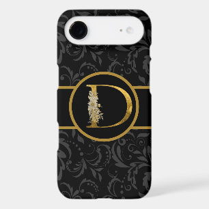 Elegant Black and Gold Monogram Letter "D"