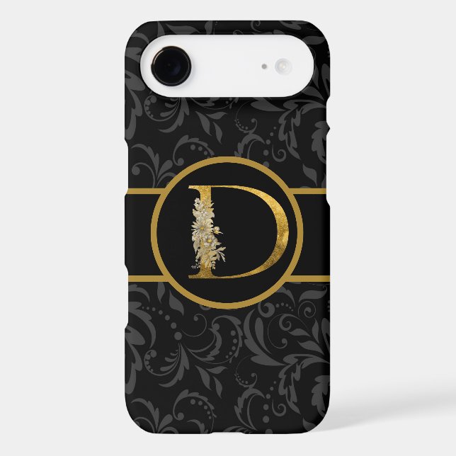 Elegant Black and Gold Monogram Letter "D" (Back)