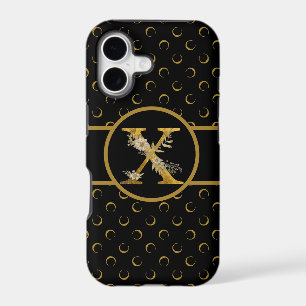 Elegant Black and Gold Monogram Letter "X"