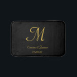Elegant Black and Gold Monogram Name Newlyweds Bath Mat<br><div class="desc">Elegant Black and Gold Monogram Name Newlyweds Bath mat</div>