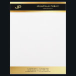 Elegant Black And Gold Monogram Simple Template Letterhead<br><div class="desc">Elegant Black And Gold Monogram Simple Template Modern Letterhead.</div>