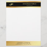 Elegant Black And Gold Monogram Simple Template Letterhead<br><div class="desc">Elegant Black And Gold Monogram Simple Template Modern Letterhead.</div>