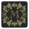 Elegant Black And Gold Monogram Stickers