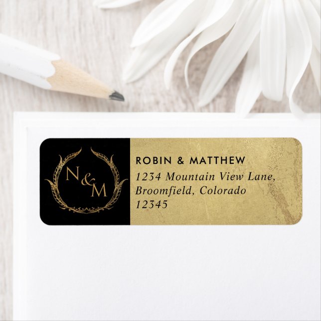 Elegant Black and Gold Monogrammed Wedding (Insitu)