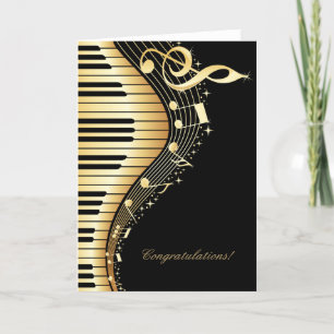 Elegant Black And Gold Music Notes Design