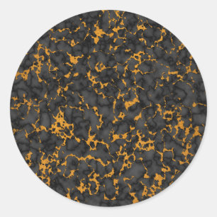 Elegant Black and Gold Onyx Marble Texture Design Classic Round Sticker