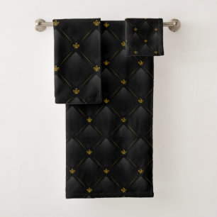 Elegant black and gold pattern Bath Towel Set