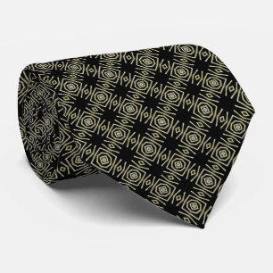 Elegant Black and Gold Pattern Tie