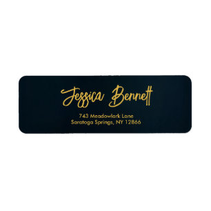 Elegant Black and Gold Personalized Address