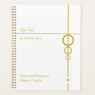 Elegant Black and Gold Personalized Planner