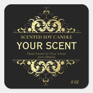 Elegant Black And Gold Product Labels