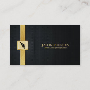 Elegant Black and Gold Professional Photographer Business Card