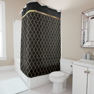 Elegant Black and Gold Quatrefoil Patterns