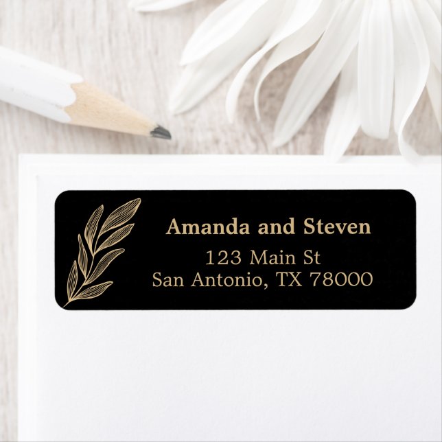 Elegant Black and Gold Return Address (Insitu)