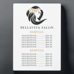 Elegant Black and Gold Salon Price List Plaque<br><div class="desc">Display your salon services in style with this elegant price list plaque, featuring a chic black and gold design. Perfect for hair salons, beauty studios, and spas, this customizable plaque showcases your service menu with sophistication. The minimalist layout and luxurious color scheme make it easy for clients to view offerings...</div>