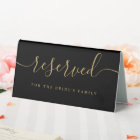 Elegant Black And Gold Script Wedding Reserved
