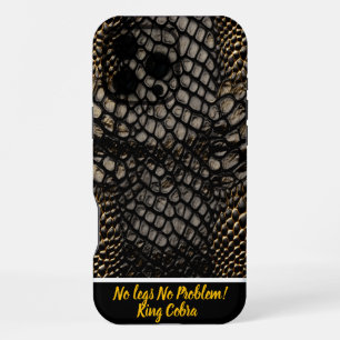 Elegant black and gold skin of a poisonous snake iPhone 16 pro max case