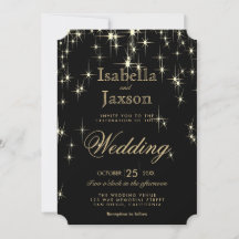 Elegant Black and Gold Starlights Wedding