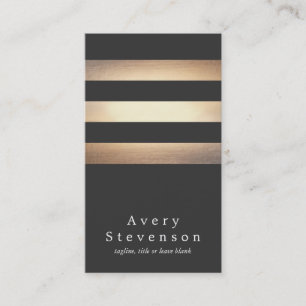 Elegant Black and Gold Striped Cool Modern Business Card