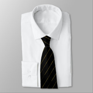 Elegant Black and Gold Striped Tie