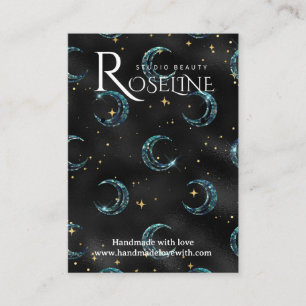 Elegant Black and gold Sun moon jewlery display Business Card