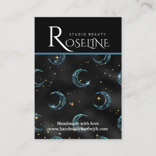 Elegant Black and gold Sun moon jewlery display Business Card