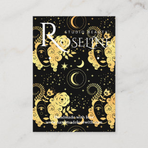 Elegant Black and gold Sun moon jewlery display Business Card
