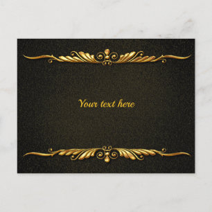 Elegant black and gold template, customize, postcard
