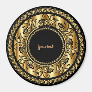 Elegant black and gold template magnet