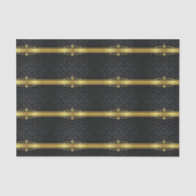 Elegant Black and Gold Tissue Paper (Front)