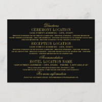 Elegant Black and Gold Wedding Information