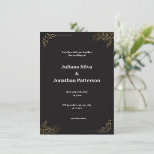 Elegant Black and Gold Wedding Invitation