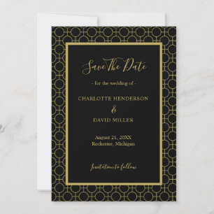 Elegant Black and Gold Wedding Save The Date