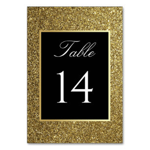 Elegant Black and Gold Wedding Table Number
