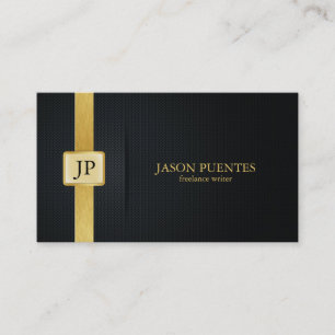 Elegant Black and Gold Writer's Business Card